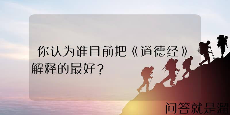 你认为谁目前把《道德经》解释的最好？