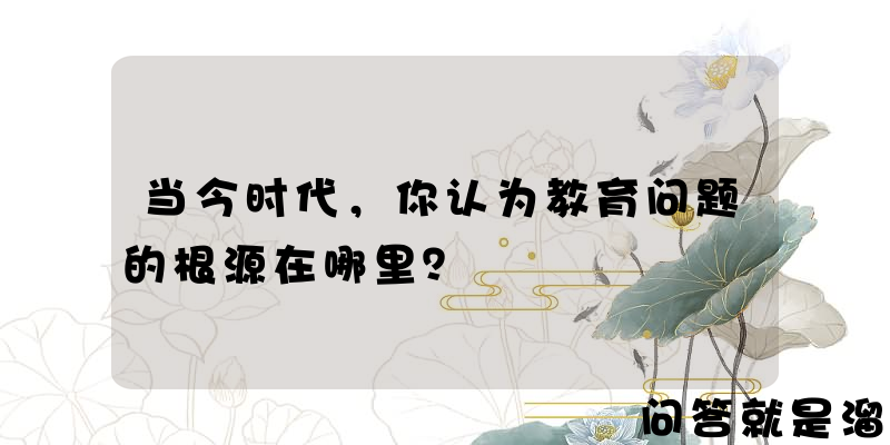 当今时代，你认为教育问题的根源在哪里？